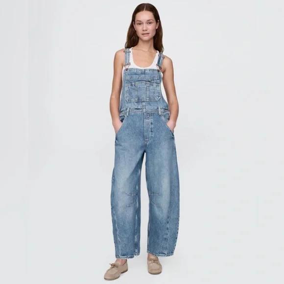 Gap UltraSoft Denim Horseshoe Overalls, Size XL - Picture 1 of 7
